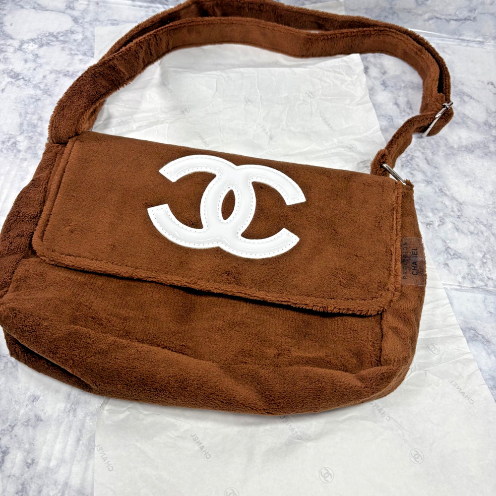 Chanel Precision Chocolate Brown Shoulder Bag White CC Purse Crossbody VIP Purse
